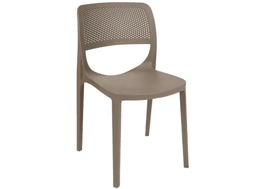 Mila Set of 4 Stackable Side Chair-Cappuccino