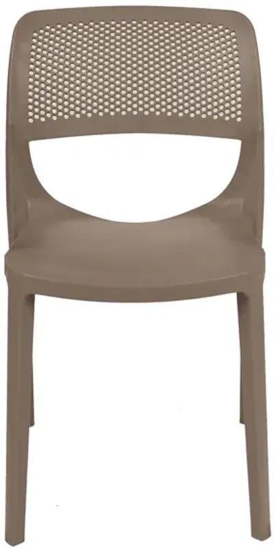 Mila Set of 4 Stackable Side Chair-Cappuccino