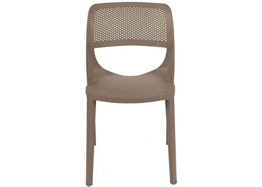 Mila Set of 4 Stackable Side Chair-Cappuccino