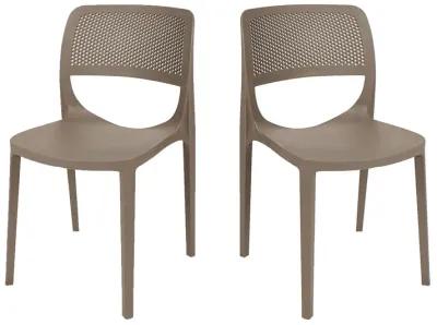 Mila Set of 4 Stackable Side Chair-Cappuccino