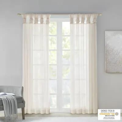 Madison Park Ceres Ivory Twisted Tab Voile Sheer Window Pair