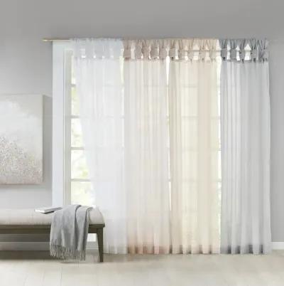 Madison Park Ceres Ivory Twisted Tab Voile Sheer Window Pair