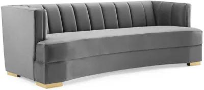 Encompass Channel Tufted Performance Velvet Curved Sofa