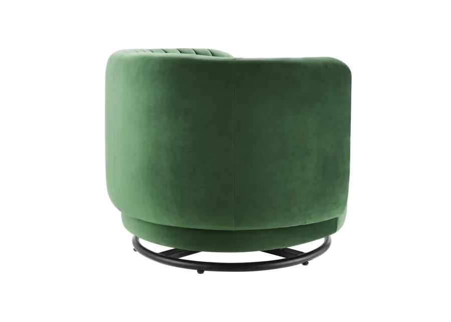 Embrace Tufted Performance Velvet Performance Velvet Swivel Chair