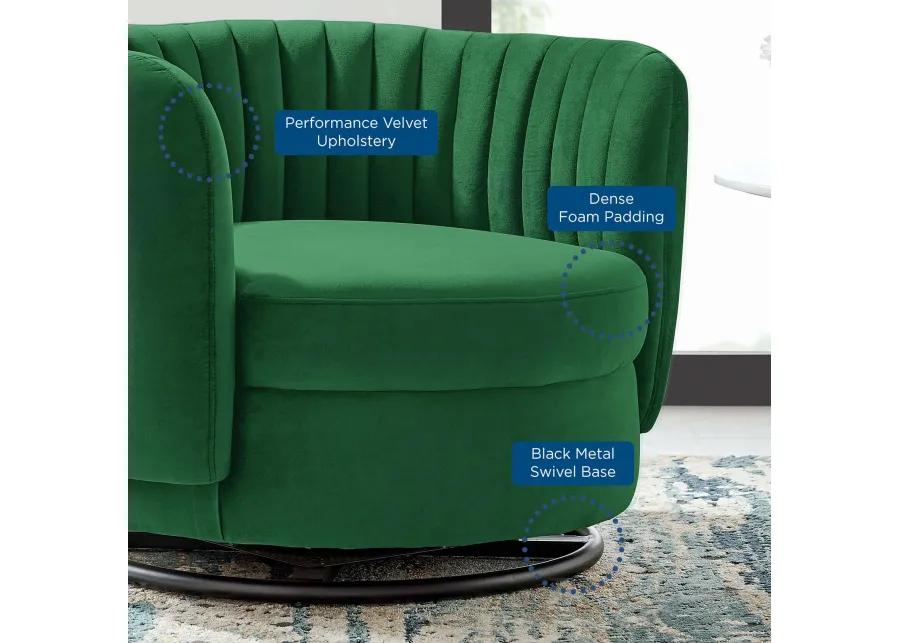 Embrace Tufted Performance Velvet Performance Velvet Swivel Chair