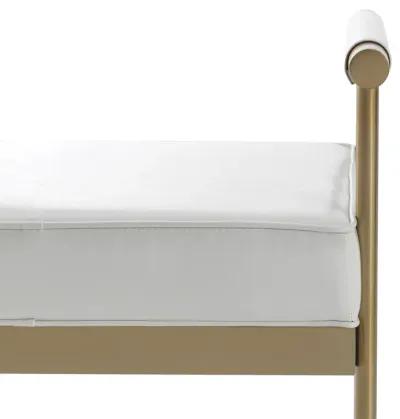 Diva White Vegan Leather Bench