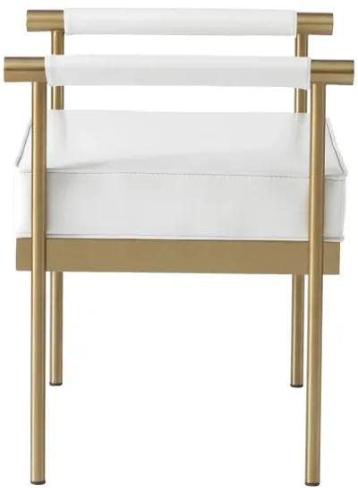 Diva White Vegan Leather Bench