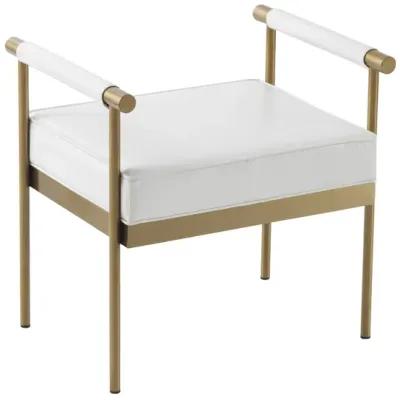 Diva White Vegan Leather Bench