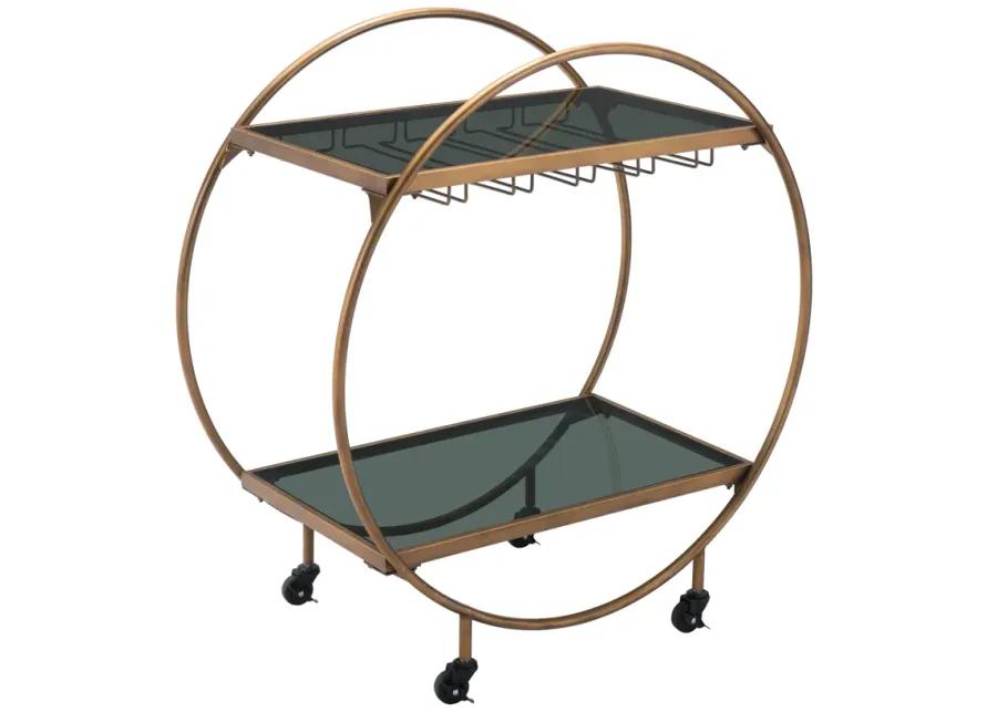 Arc Bar Cart Brass & Black