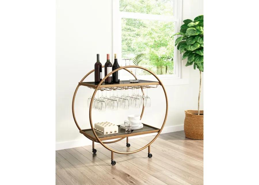 Arc Bar Cart Brass & Black