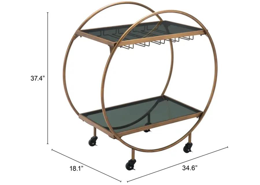 Arc Bar Cart Brass & Black