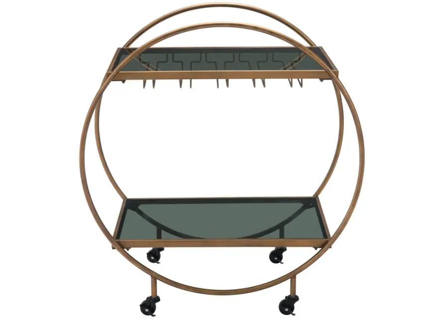 Arc Bar Cart Brass & Black