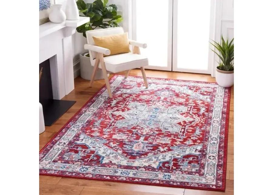 Brentwood 852 Red / Ivory 4' X 6' Small Rectangle Powerloomed Rug