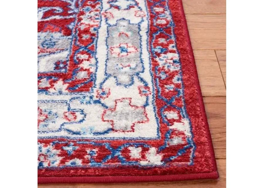 Brentwood 852 Red / Ivory 4' X 6' Small Rectangle Powerloomed Rug