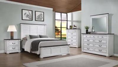 Hillcrest California King Panel Bed White