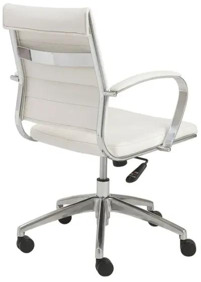 Axel Low Back Office Chair in White with Aluminum Base