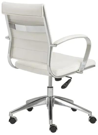 Axel Low Back Office Chair in White with Aluminum Base