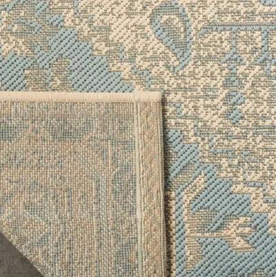 LINDEN 138 Collection LND138K-28 Aqua / Cream 2'-2" X 8'