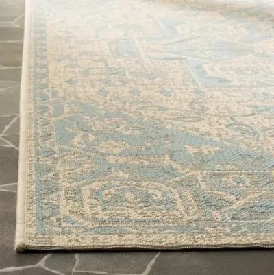 LINDEN 138 Collection LND138K-28 Aqua / Cream 2'-2" X 8'