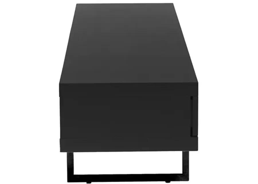 Miranda TV Stand in High Gloss Black with Black Base