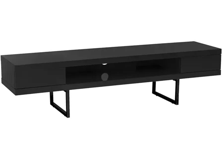 Miranda TV Stand in High Gloss Black with Black Base