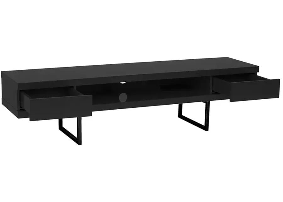 Miranda TV Stand in High Gloss Black with Black Base