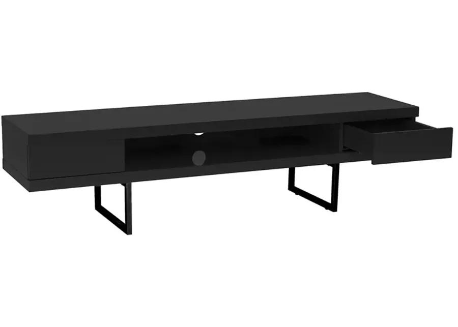 Miranda TV Stand in High Gloss Black with Black Base