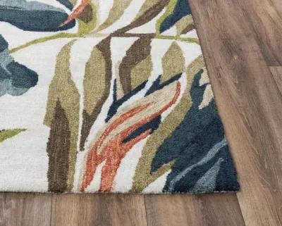 Miramar Beige Coastal  Recycled Polyester 5' x 7'6" Rectangle Rug