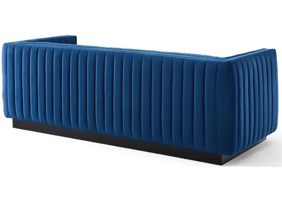 Conjure Channel Tufted Velvet Sofa