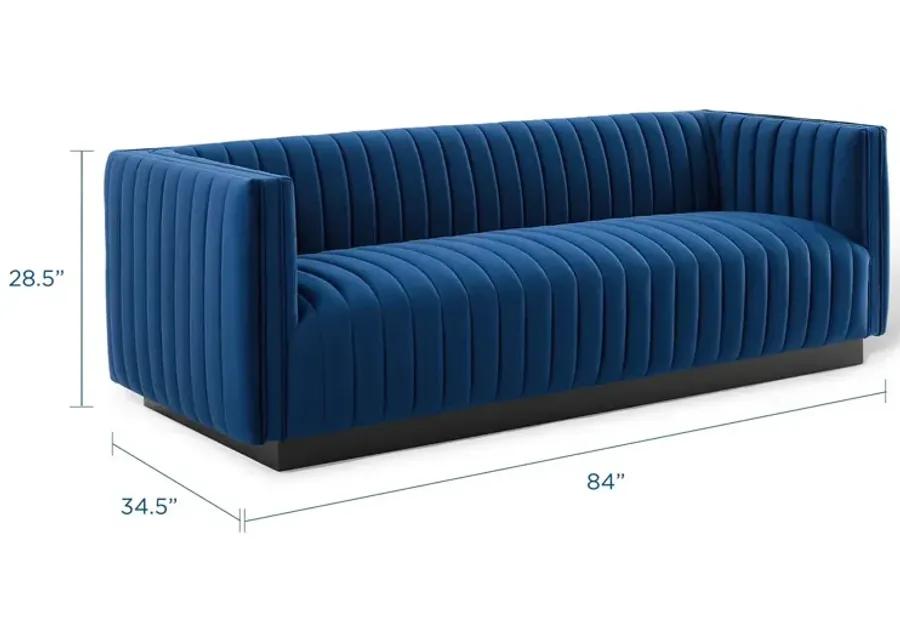 Conjure Channel Tufted Velvet Sofa