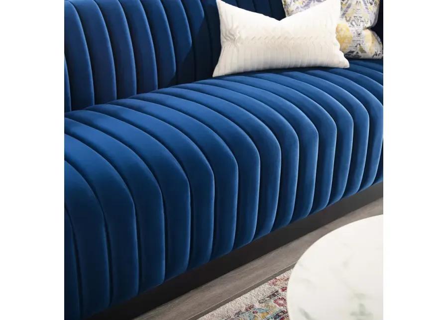 Conjure Channel Tufted Velvet Sofa