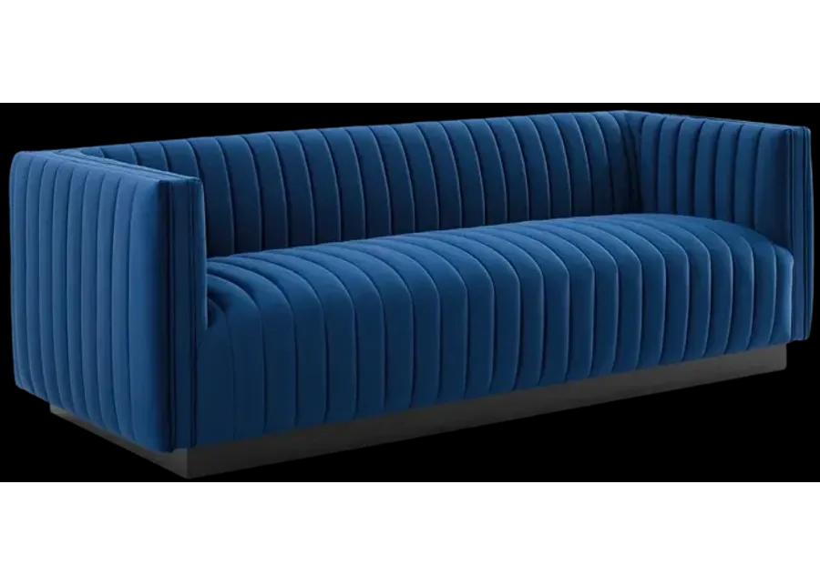 Conjure Channel Tufted Velvet Sofa