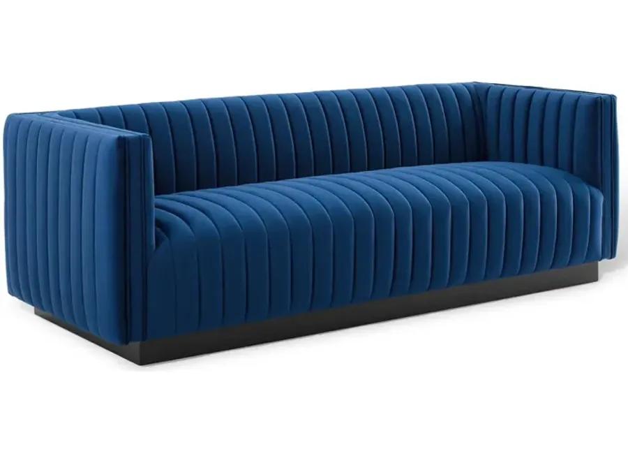 Conjure Channel Tufted Velvet Sofa