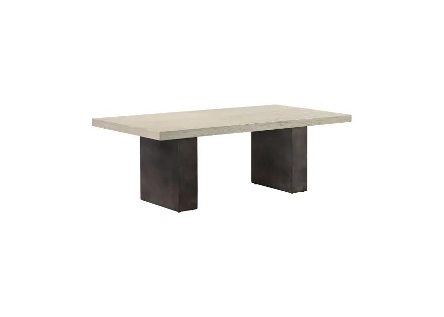 Abbey Concrete and Gray Oak Wood Coffee Table