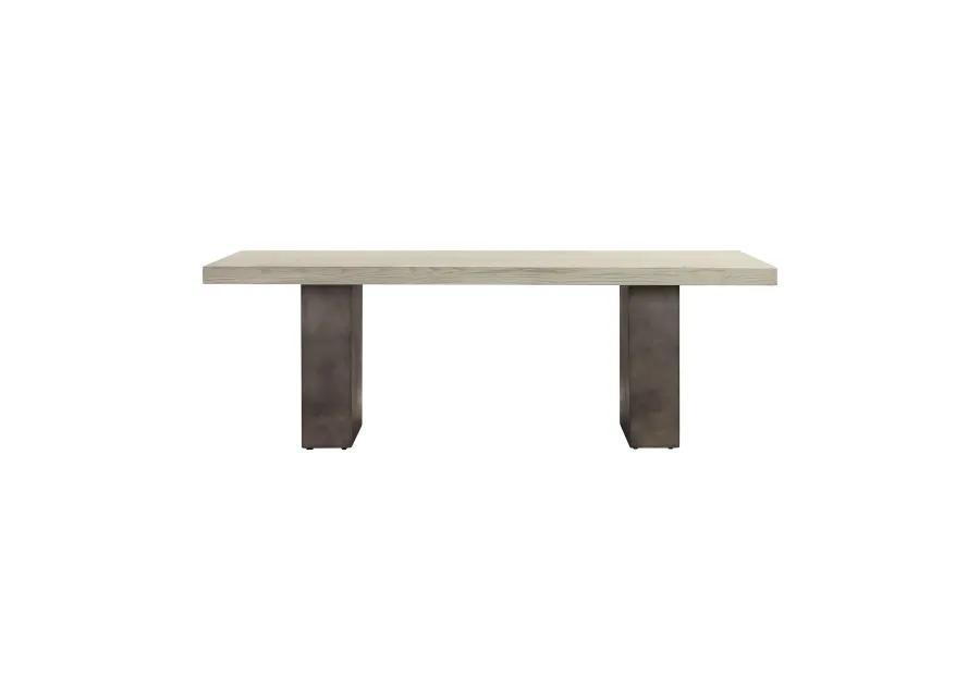 Abbey Concrete and Gray Oak Wood Coffee Table