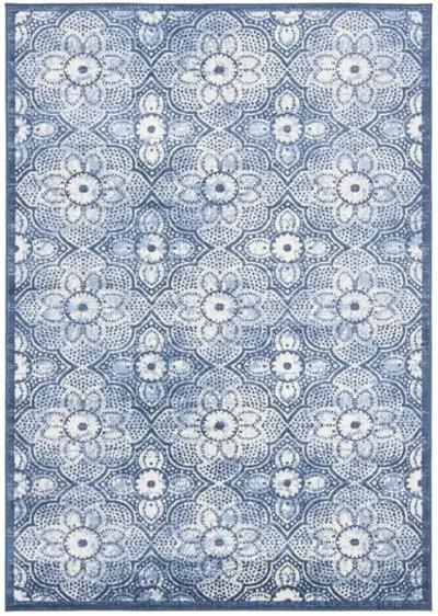 Brentwood 862 Navy / Creme 4' X 6' Small Rectangle Powerloomed Rug