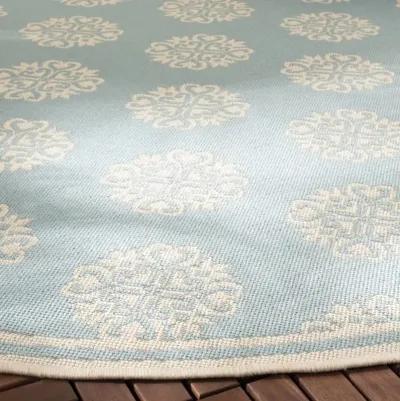 BEACH HOUSE Collection BHS181K-6R Aqua / Cream 6'-7" X 6'-7" Round