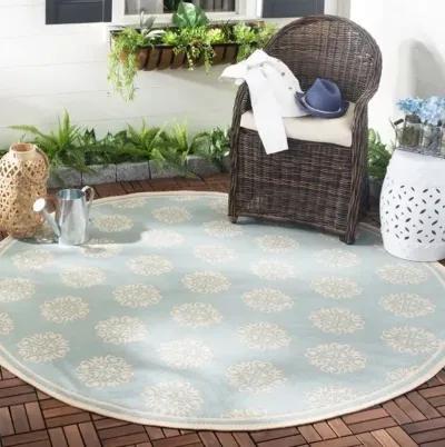 BEACH HOUSE Collection BHS181K-6R Aqua / Cream 6'-7" X 6'-7" Round