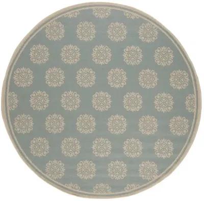 BEACH HOUSE Collection BHS181K-6R Aqua / Cream 6'-7" X 6'-7" Round