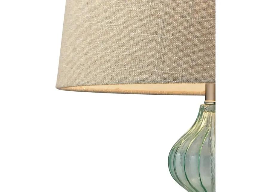 Smoked Glass 25" High 1-Light Table Lamp - Brushed Steel