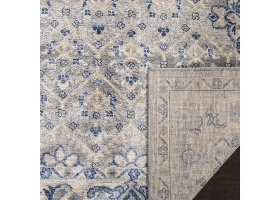 Brentwood 869 Light Grey / Blue 8' X 10' Large Rectangle Powerloomed Rug