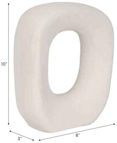 10" Short Rough Open Cut-out Object, White