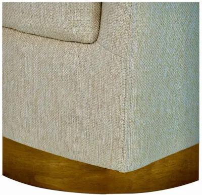 Upholstered Swivel Chair with Wood Base