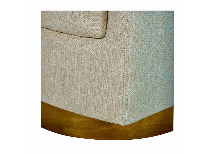 Upholstered Swivel Chair with Wood Base