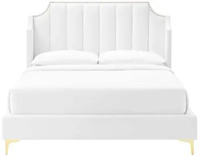 Daniella Performance Velvet Queen Platform Bed