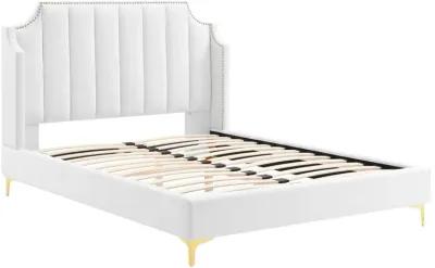 Daniella Performance Velvet Queen Platform Bed