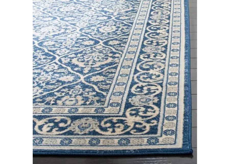 Brentwood 870 Navy / Light Grey 5'-3" X 7'-6" Medium Rectangle Powerloomed Rug