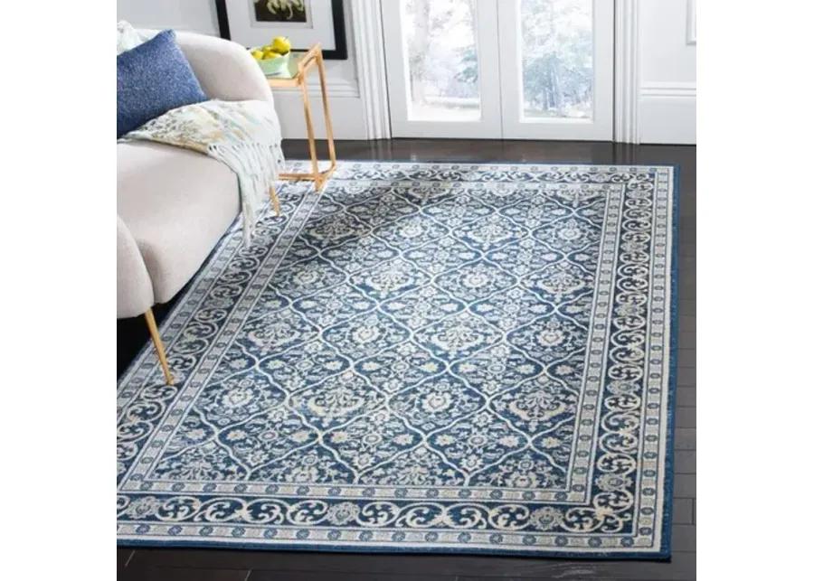 Brentwood 870 Navy / Light Grey 5'-3" X 7'-6" Medium Rectangle Powerloomed Rug