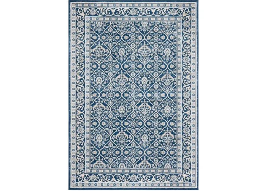 Brentwood 870 Navy / Light Grey 5'-3" X 7'-6" Medium Rectangle Powerloomed Rug