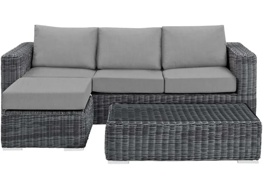 Summon 3 Piece Outdoor Patio Sunbrella® Sectional Set